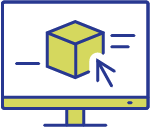 Illustration of a cube inside of a computer monitor